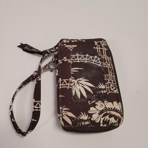 Vera Bradley All in One ID Wristlet in Imperial Toile 2009 Brown Cream Wallet - Picture 2 of 9